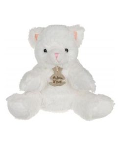 Doudou Histoire d'ours chat Blanc marionnette - Mario - Blanc