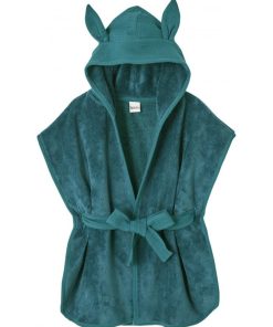 Peignoir bébé et enfant à capuche en bambou - Vert forêt