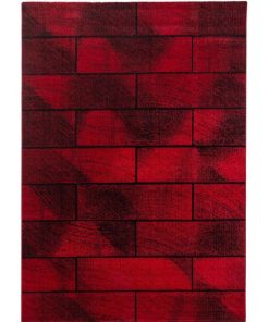 Tapis salon 200x290 OMEGOU Rouge OEKO TEX idéal pour Grand salon - Rouge