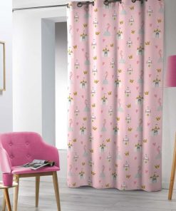 Rideau à œillets 140x240 microfibre Hermine - Rose