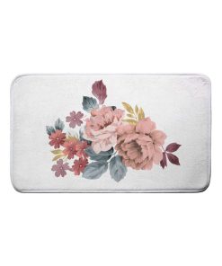 Tapis de bain Fleurs jayana - Blanc