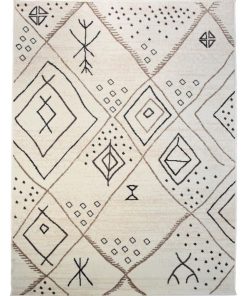 Tapis berbère style 200x290 DARBOUK Crème fabriqué en Europe Exclusivité idéal pour le salon - Ecru