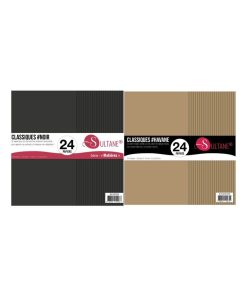 48 papiers Scrapbooking Havane + Noir - 300g/ m² - N/A