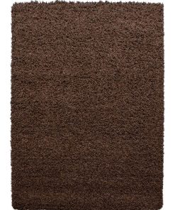 Tapis shaggy 200x290 SHAGGY DRE Marron OEKO TEX idéal pour Salle à manger - Marron