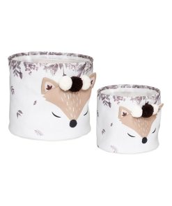 Lot de 2 bacs de rangement Renard - Blanc