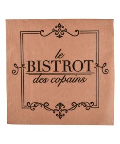 Lot de 20 serviettes en papier Bistrot parisien - Marron