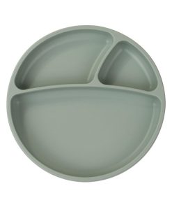 Assiette bébé à ventouse en silicone - Vert