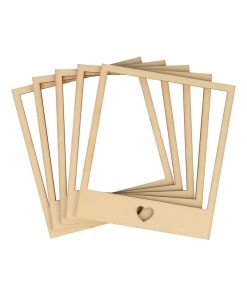5 cadres en bois pour photos 8 x 8 cm - Beige