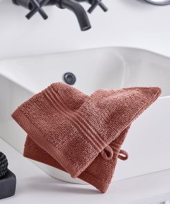 Lot de 2 gants de toilette - terracotta
