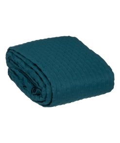 Dessus de lit 240x260 Kalia bleu + 2 taies - Bleu