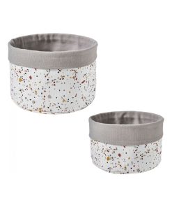 Guy Levasseur - Lot de 2 paniers de rangement polycoton blanc - Blanc