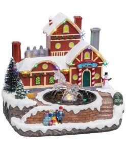 Village de Noël la fontaine du Père Noël - Rouge