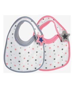 Lot de 2 bavoirs bébé Kinousses - Rose