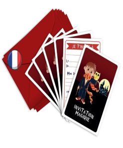 6 Invitations Et Enveloppes Anniversaire 'sorcier' | Fabrication Française - N/A
