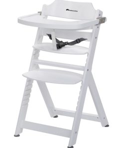 BEBECONFORT Timba basic Chaise haute bébé, Chaise bois, De 6 mois à 10 ans (30kg), Blanc - Blanc