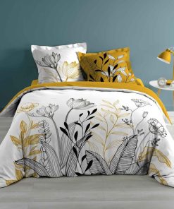 Parure Housse de couette + taie Collection Emeline - Jaune