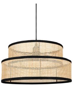 Suspension rotin Yuca noir D35 - Beige