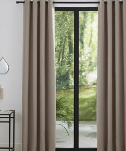 Lot de 2 rideaux occultant taupe clair 140 x 260 cm - Marron clair