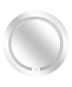 Miroir lumineux LED rond tactile - Gris