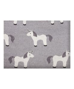Couverture pour bébé , LICORNE - Gris