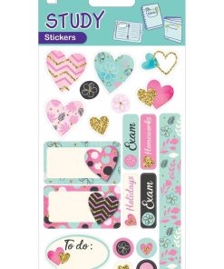 20 Stickers et étiquettes - Bullet journal et Agenda - Coeurs - Dorures - N/A