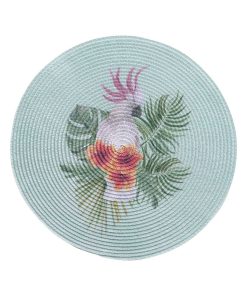 Set de table rond Alba le cacatoes - Bleu