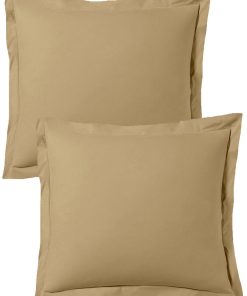 Blanc Avenue Lot De 2 Taies D'oreiller 50x70 Cm Satin De Coton - Beige