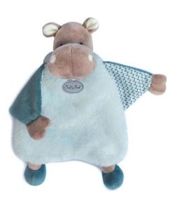 Doudou Babynat Hippopotame Bleu Plat - Bazile - Bleu