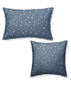 Lot de 2 Coussins décoration imprimé 'STELLA' 'TODAY' - Bleu