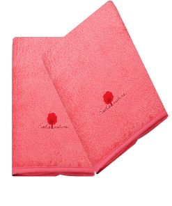 Eveil Et Nature Lot De 2 Serviettes Éponge Coton Bio - Rouge