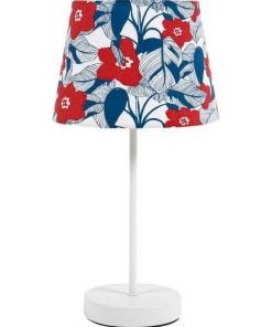Lampe pied métal Hippie blanc rouge - Rouge