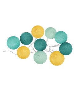 Guirlande LED solaire 10 boules bleu - Blanc
