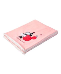 Couverture bi-matière Minnie Confettis 75x100 cm - Rose