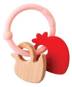 Doudou Nattou Canard Rouge Anneau de dentition - Lapidou - Rouge