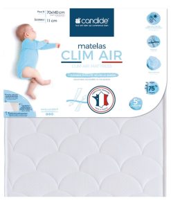 Matelas bébé Clim air - 70 cm x 140 cm x 11 cm - Blanc