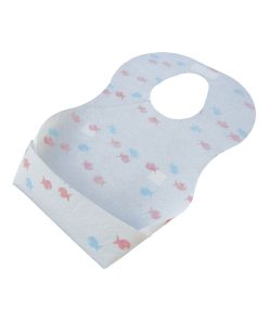 Steff - Bavoirs jetables - 50 pièces - avec imprimé poisson - Blanc