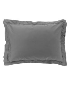 Taie d'oreiller percale de coton - gris anthracite