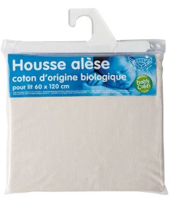 Alèse en coton bio lit bébé - Blanc