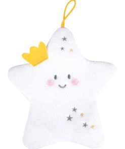 Gant de toilette marionnette enfant 19 x 21 cm Petite etoile - Blanc