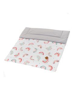 Couverture bébé réversible, RAINBOW - Gris