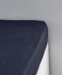 Drap housse 1 personne uni 'ESSENTIAL' 'TODAY' - Bleu marine