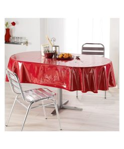 Toile cirée nappe de protection ovale 140 x 240 cm transparent - Transparent
