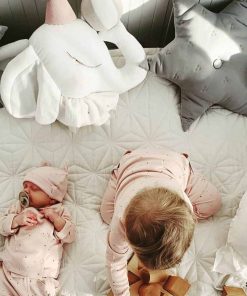 Trophée mural enfant en lin, Éléphant Blanc - Blanc