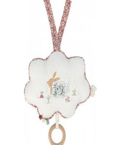 Mobile Musical En Tissu Mon Petit Lapin (15 Cm) - Rouge
