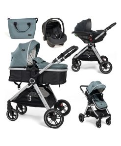 BEBELISSIMO - Poussette combinée trio 3 en 1 - siège auto I-size 40-87cm – 0 - 22kg - Nicea - vert - Vert