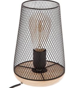 Lampe en métal et bois noir - Multicolore