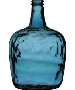 Vase dame Jeanne verre recyclé bleu 8L D21 - Transparent