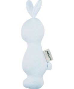 doudou Nattou Lapin Bleu 100% coton Pure Hochet - Bleu