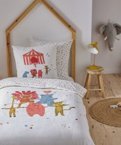 Future Home - Parure de lit enfant en coton 57 fils imprimé blanc - Blanc
