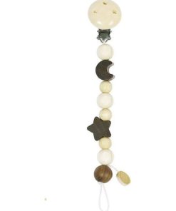Accroche tétine Lune/Etoile - Beige